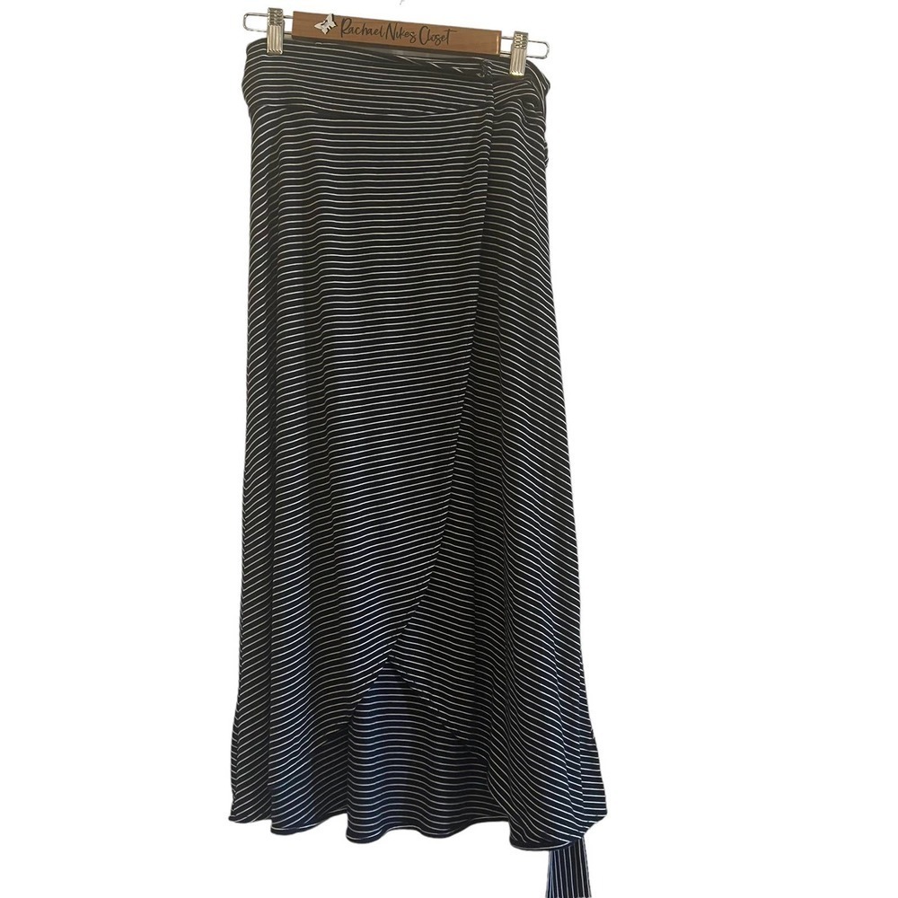 Gap Blue Striped Wrap around Maxi hi-low skirt XS/ Small